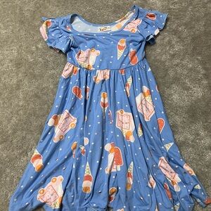 Dot Dot Smile Blue Dress with Ice Cream Print